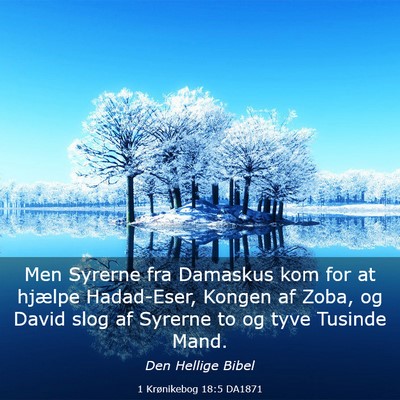 Picture 03 - 1 Krønikebog 18:5 DA1871 - Men Syrerne fra Damaskus kom for at hjælpe - Bible Verse Picture