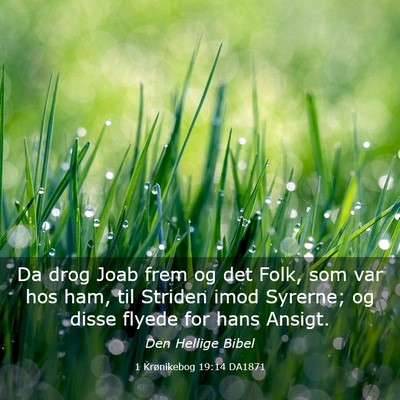 Picture 03 - 1 Krønikebog 19:14 DA1871 - Da drog Joab frem og det Folk, som var hos ham, - Bible Verse Picture