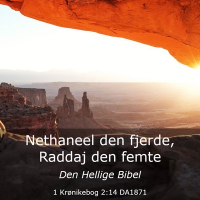 Picture 03 - 1 Krønikebog 2:14 DA1871 - Nethaneel den fjerde, Raddaj den - Bible Verse Picture