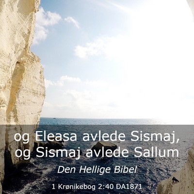 Picture 03 - 1 Krønikebog 2:40 DA1871 - og Eleasa avlede Sismaj, og Sismaj avlede - Bible Verse Picture