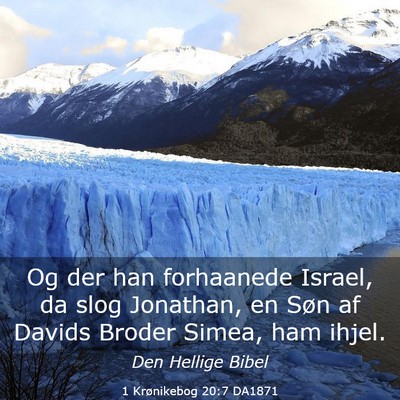 Picture 03 - 1 Krønikebog 20:7 DA1871 - Og der han forhaanede Israel, da slog Jonathan, - Bible Verse Picture