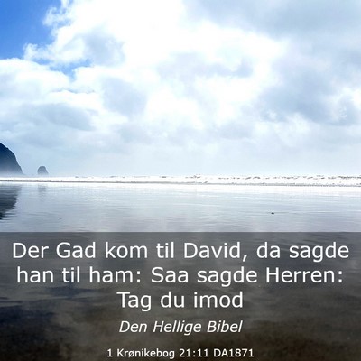 Picture 03 - 1 Krønikebog 21:11 DA1871 - Der Gad kom til David, da sagde han til ham: Saa - Bible Verse Picture