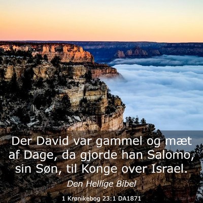 Picture 03 - 1 Krønikebog 23:1 DA1871 - Der David var gammel og mæt af Dage, da gjorde - Bible Verse Picture