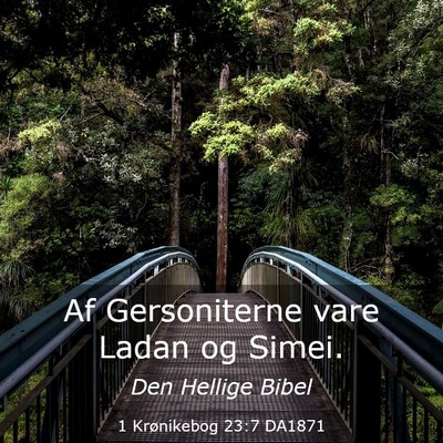 Picture 03 - 1 Krønikebog 23:7 DA1871 - Af Gersoniterne vare Ladan og - Bible Verse Picture