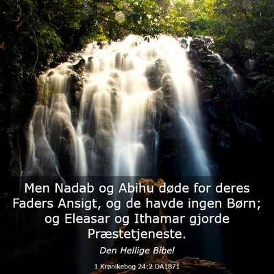 Picture 03 - 1 Krønikebog 24:2 DA1871 - Men Nadab og Abihu døde for deres Faders Ansigt, - Bible Verse Picture