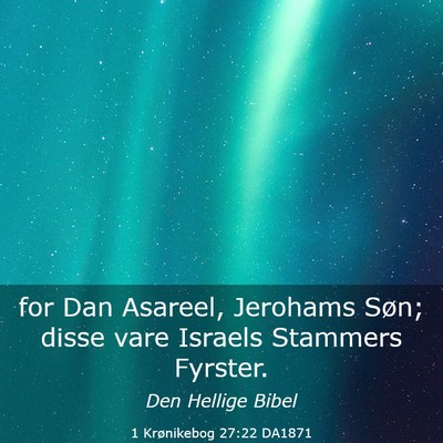 Picture 03 - 1 Krønikebog 27:22 DA1871 - for Dan Asareel, Jerohams Søn; disse vare - Bible Verse Picture