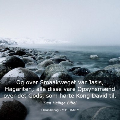Picture 03 - 1 Krønikebog 27:31 DA1871 - Og over Smaakvæget var Jasis, Hagariten; alle - Bible Verse Picture