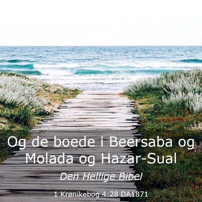 Picture 03 - 1 Krønikebog 4:28 DA1871 - Og de boede i Beersaba og Molada og - Bible Verse Picture