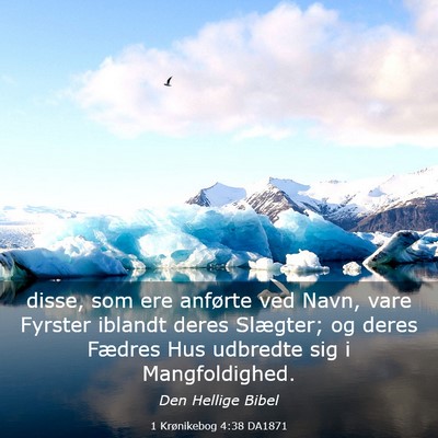 Picture 03 - 1 Krønikebog 4:38 DA1871 - disse, som ere anførte ved Navn, vare Fyrster - Bible Verse Picture
