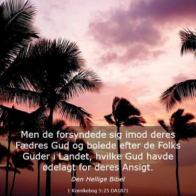 Picture 03 - 1 Krønikebog 5:25 DA1871 - Men de forsyndede sig imod deres Fædres Gud og - Bible Verse Picture