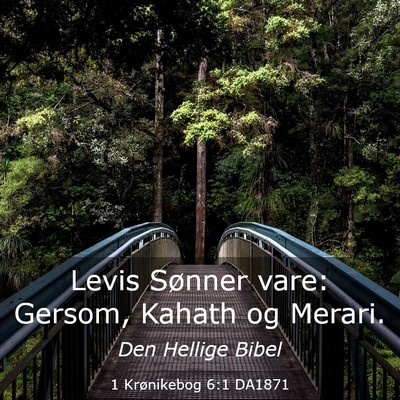 Picture 03 - 1 Krønikebog 6:1 DA1871 - Levis Sønner vare: Gersom, Kahath og - Bible Verse Picture