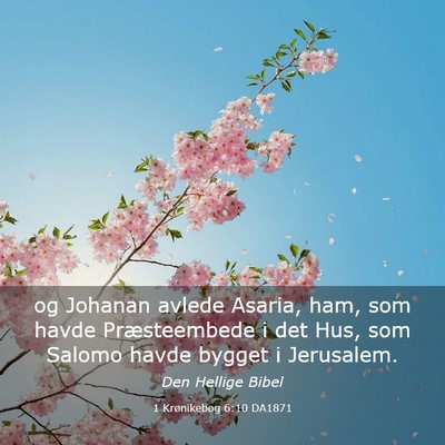 Picture 03 - 1 Krønikebog 6:10 DA1871 - og Johanan avlede Asaria, ham, som havde - Bible Verse Picture