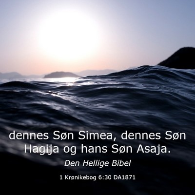 Picture 03 - 1 Krønikebog 6:30 DA1871 - dennes Søn Simea, dennes Søn Hagija og hans - Bible Verse Picture