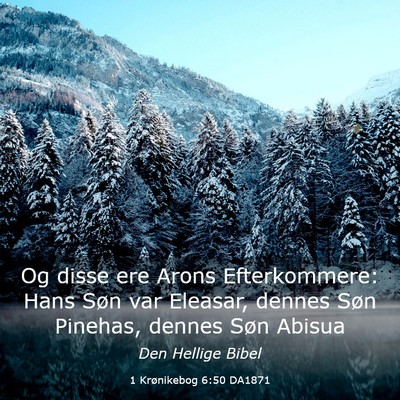 Picture 03 - 1 Krønikebog 6:50 DA1871 - Og disse ere Arons Efterkommere: Hans Søn var - Bible Verse Picture