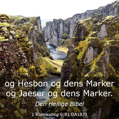 Picture 03 - 1 Krønikebog 6:81 DA1871 - og Hesbon og dens Marker og Jaeser og dens - Bible Verse Picture