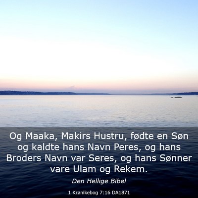 Picture 03 - 1 Krønikebog 7:16 DA1871 - Og Maaka, Makirs Hustru, fødte en Søn og kaldte - Bible Verse Picture