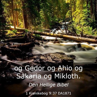 Picture 03 - 1 Krønikebog 9:37 DA1871 - og Gedor og Ahio og Sakaria og - Bible Verse Picture