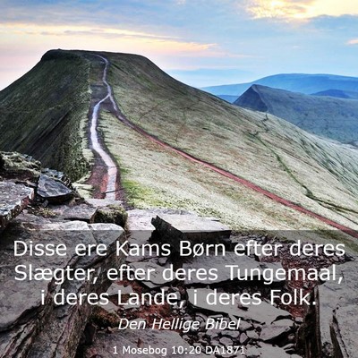 Picture 03 - 1 Mosebog 10:20 DA1871 - Disse ere Kams Børn efter deres Slægter, efter - Bible Verse Picture