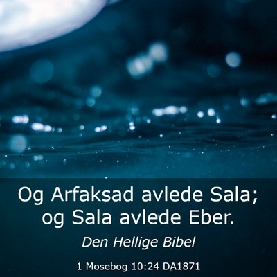 Picture 03 - 1 Mosebog 10:24 DA1871 - Og Arfaksad avlede Sala; og Sala avlede - Bible Verse Picture