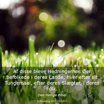 Picture 03 - 1 Mosebog 10:5 DA1871 - Af disse bleve Hedningernes Øer befolkede i - Bible Verse Picture