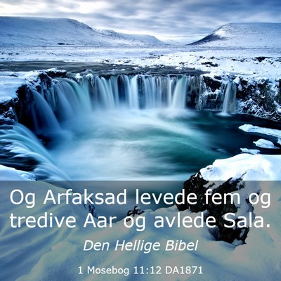 Picture 03 - 1 Mosebog 11:12 DA1871 - Og Arfaksad levede fem og tredive Aar og avlede - Bible Verse Picture