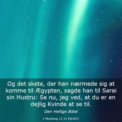 Picture 03 - 1 Mosebog 12:11 DA1871 - Og det skete, der han nærmede sig at komme til - Bible Verse Picture