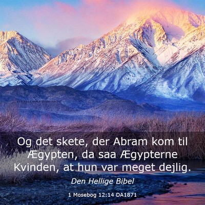 Picture 03 - 1 Mosebog 12:14 DA1871 - Og det skete, der Abram kom til Ægypten, da saa - Bible Verse Picture