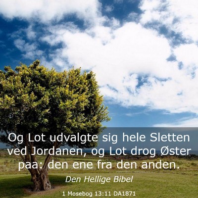 Picture 03 - 1 Mosebog 13:11 DA1871 - Og Lot udvalgte sig hele Sletten ved Jordanen, og - Bible Verse Picture