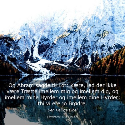 Picture 03 - 1 Mosebog 13:8 DA1871 - Og Abram sagde til Lot: Kære, lad der ikke være - Bible Verse Picture