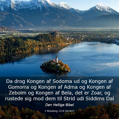 Picture 03 - 1 Mosebog 14:8 DA1871 - Da drog Kongen af Sodoma ud og Kongen af Gomorra - Bible Verse Picture