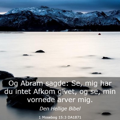 Picture 03 - 1 Mosebog 15:3 DA1871 - Og Abram sagde: Se, mig har du intet Afkom givet, - Bible Verse Picture