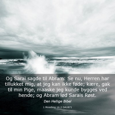 Picture 03 - 1 Mosebog 16:2 DA1871 - Og Sarai sagde til Abram: Se nu, Herren har - Bible Verse Picture