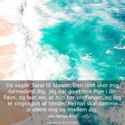 Picture 03 - 1 Mosebog 16:5 DA1871 - Da sagde Sarai til Abram: Den Uret sker mig - Bible Verse Picture