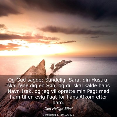 Picture 03 - 1 Mosebog 17:19 DA1871 - Og Gud sagde: Sandelig, Sara, din Hustru, skal - Bible Verse Picture