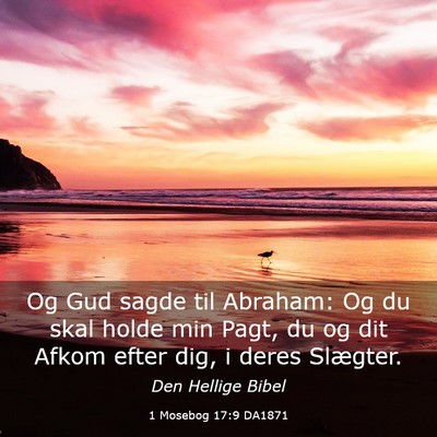 Picture 03 - 1 Mosebog 17:9 DA1871 - Og Gud sagde til Abraham: Og du skal holde min - Bible Verse Picture