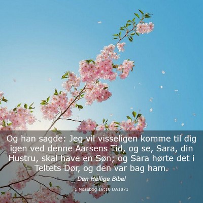 Picture 03 - 1 Mosebog 18:10 DA1871 - Og han sagde: Jeg vil visseligen komme til dig - Bible Verse Picture
