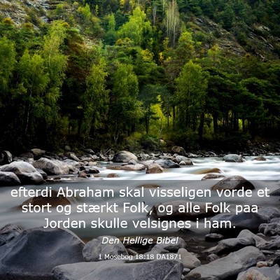 Picture 03 - 1 Mosebog 18:18 DA1871 - efterdi Abraham skal visseligen vorde et stort og - Bible Verse Picture