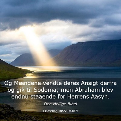 Picture 03 - 1 Mosebog 18:22 DA1871 - Og Mændene vendte deres Ansigt derfra og gik til - Bible Verse Picture