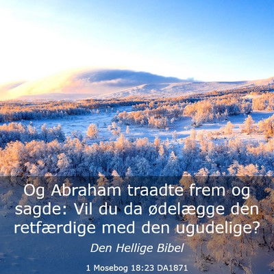 Picture 03 - 1 Mosebog 18:23 DA1871 - Og Abraham traadte frem og sagde: Vil du da - Bible Verse Picture