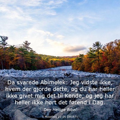 Picture 03 - 1 Mosebog 21:26 DA1871 - Da svarede Abimelek: Jeg vidste ikke, hvem der - Bible Verse Picture