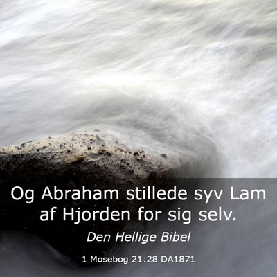Picture 03 - 1 Mosebog 21:28 DA1871 - Og Abraham stillede syv Lam af Hjorden for sig - Bible Verse Picture