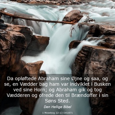 Picture 03 - 1 Mosebog 22:13 DA1871 - Da opløftede Abraham sine Øjne og saa, og se, - Bible Verse Picture