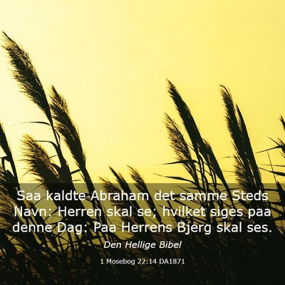 Picture 03 - 1 Mosebog 22:14 DA1871 - Saa kaldte Abraham det samme Steds Navn: Herren - Bible Verse Picture