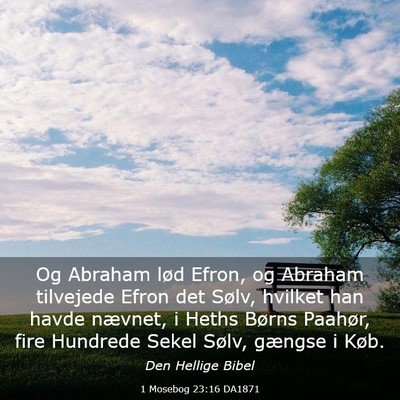 Picture 03 - 1 Mosebog 23:16 DA1871 - Og Abraham lød Efron, og Abraham tilvejede Efron - Bible Verse Picture