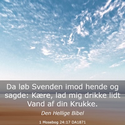 Picture 03 - 1 Mosebog 24:17 DA1871 - Da løb Svenden imod hende og sagde: Kære, lad - Bible Verse Picture