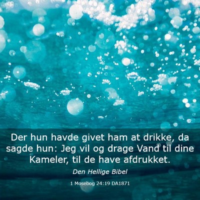 Picture 03 - 1 Mosebog 24:19 DA1871 - Der hun havde givet ham at drikke, da sagde hun: - Bible Verse Picture