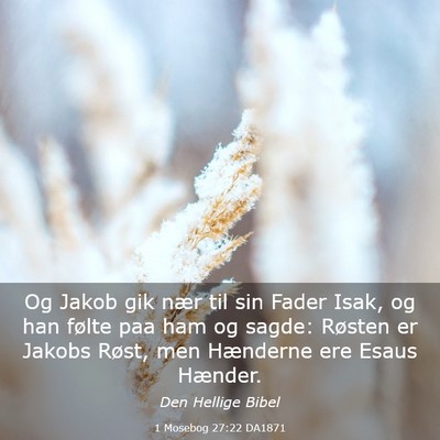 Picture 03 - 1 Mosebog 27:22 DA1871 - Og Jakob gik nær til sin Fader Isak, og han - Bible Verse Picture