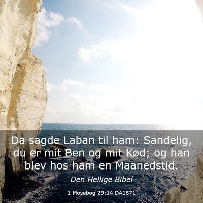 Picture 03 - 1 Mosebog 29:14 DA1871 - Da sagde Laban til ham: Sandelig, du er mit Ben - Bible Verse Picture