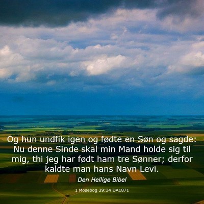 Picture 03 - 1 Mosebog 29:34 DA1871 - Og hun undfik igen og fødte en Søn og sagde: Nu - Bible Verse Picture