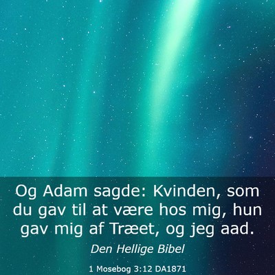 Picture 03 - 1 Mosebog 3:12 DA1871 - Og Adam sagde: Kvinden, som du gav til at være - Bible Verse Picture